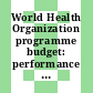 World Health Organization programme budget: performance assessment report / World Health Organization.